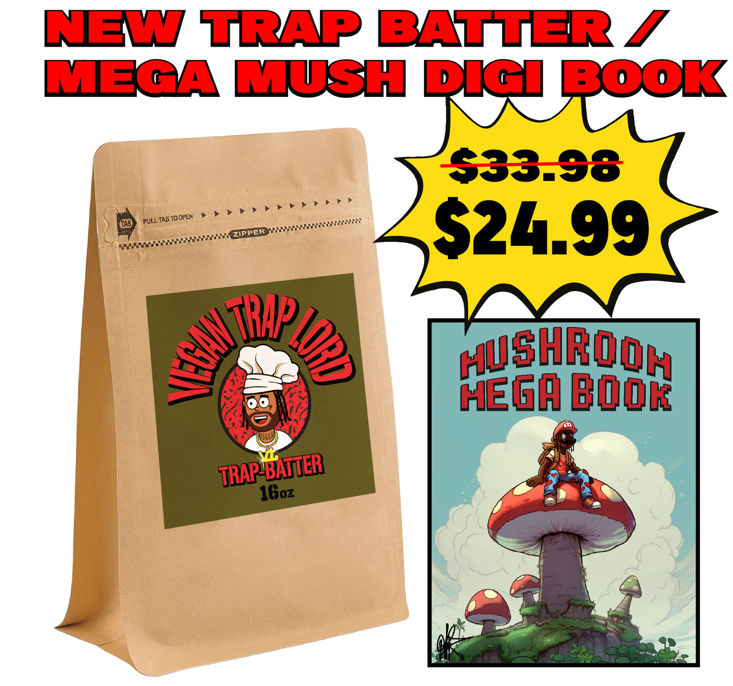 16oz VEGAN TRAP BATTER W/ RECIPE BOOK INCLUDED!